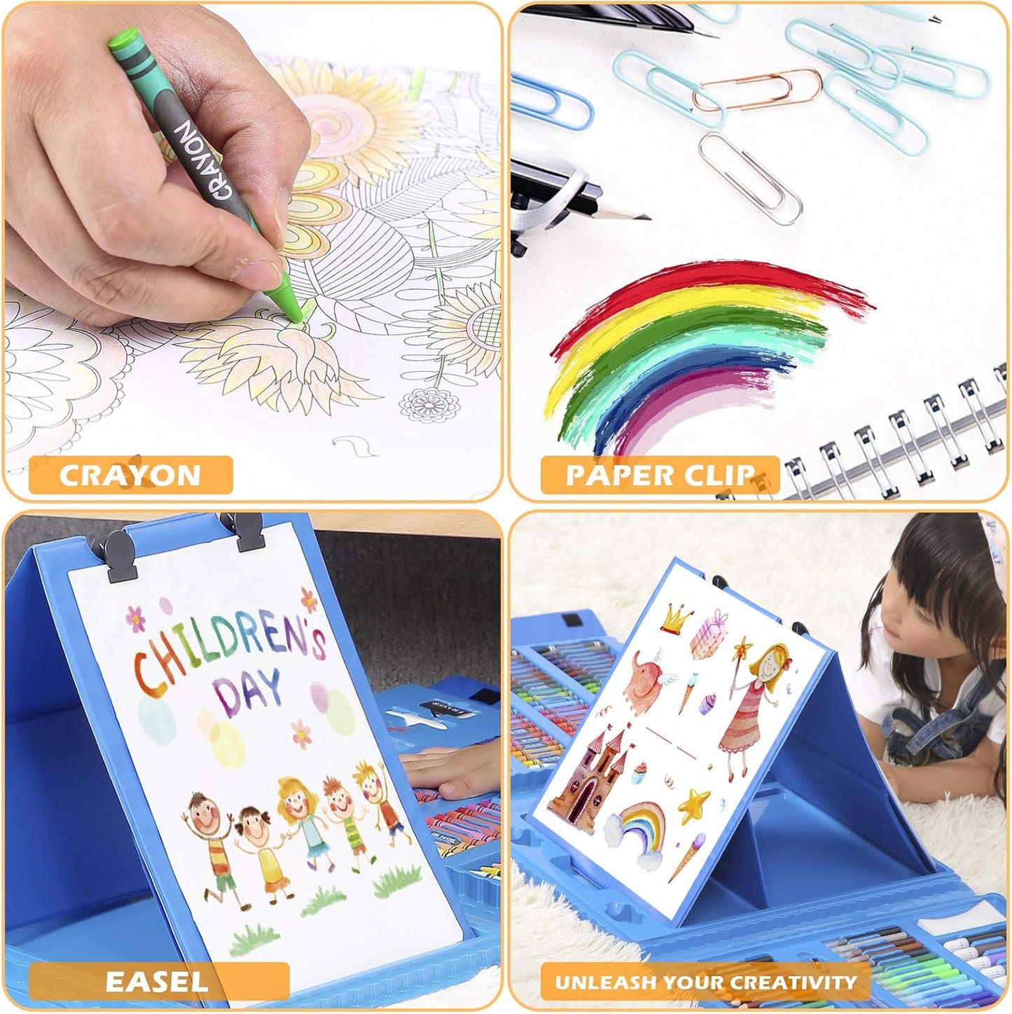 Set 208 piese, complet pentru pictură și desen, 3-12 ani