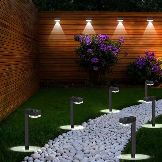 Set 10 x Lampa solara de gradina , cu senzor de lumina integrat