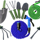 Furtun extensibil 30 m + 4 Unelte de gradinarit