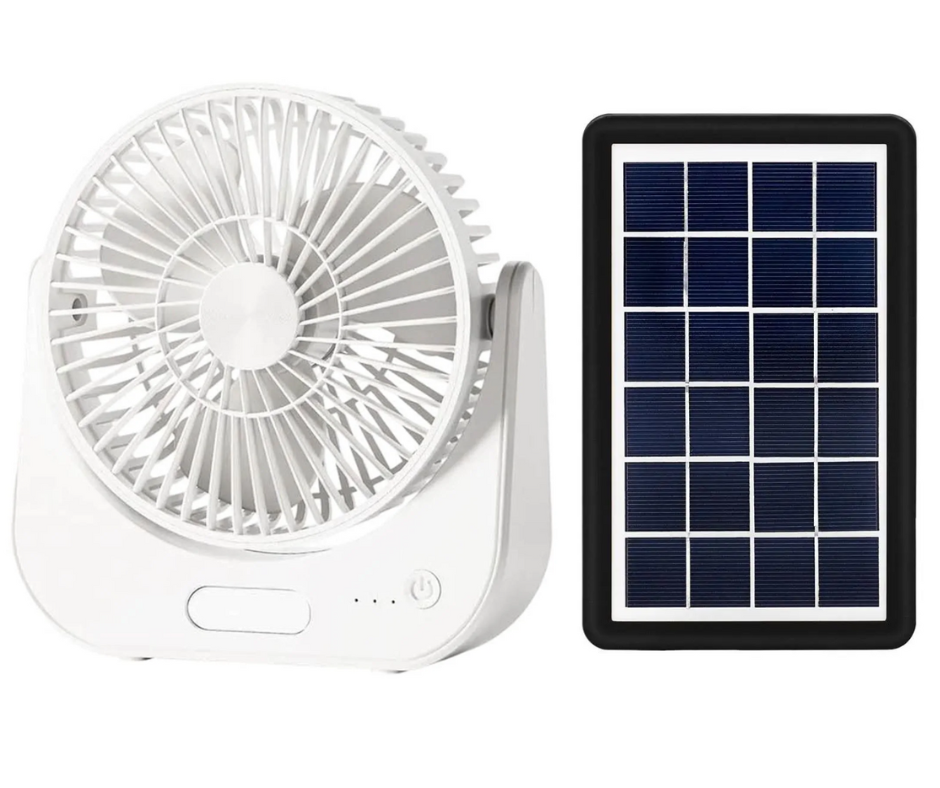 Ventilator Solar Portabil 6 inch cu lumina LED – Ideal pentru Camping și Situații de Urgență