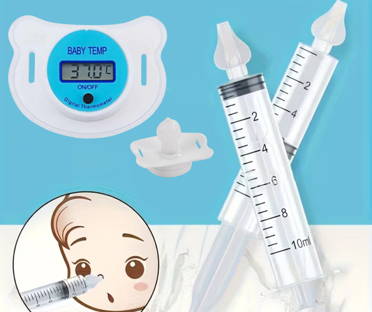 Set 2 seringi pentru lavaj nazal, 4 luni+,10 ml + CADOU Suzeta cu termometru si display