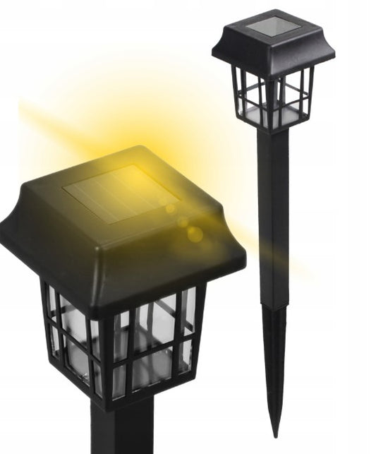 Set lampa solara decorativa pentru gradina, XL, Neagra 40 cm