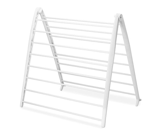 Uscator de rufe pliabil pentru spatii mici, alb, 16 suporturi din otel, 135 x 68 cm