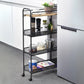 Suport slim metalic cu 4 nivele, 1 polita din MDF, rotativ 360°, 42 (L) x 26 (l) x 83 (H) c, negru