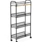 Suport slim metalic cu 4 nivele, 1 polita din MDF, rotativ 360°, 42 (L) x 26 (l) x 83 (H) c, negru