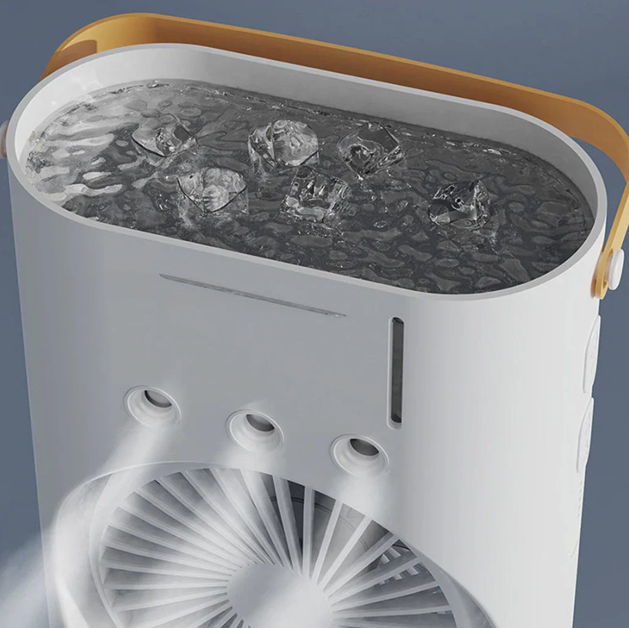 Ventilator Portabil Dublu Cu Umidificare Prin Pulverizare Si Telecomanda