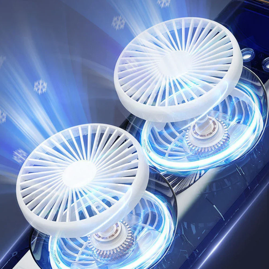 Ventilator Portabil Dublu Cu Umidificare Prin Pulverizare Si Telecomanda