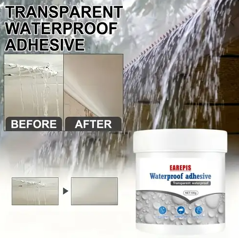 Adeziv transparent impermeabil utilizare interna si externa 300 ml + pensula