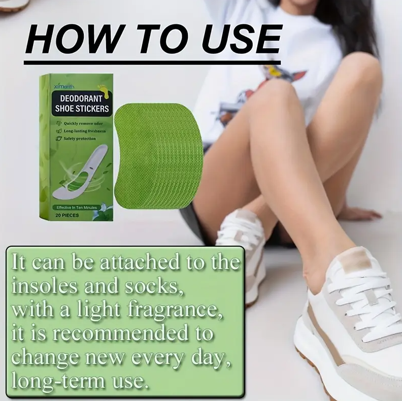 Set stickere deodorante pentru incaltaminte, ingrediente din plante, parfum de menta