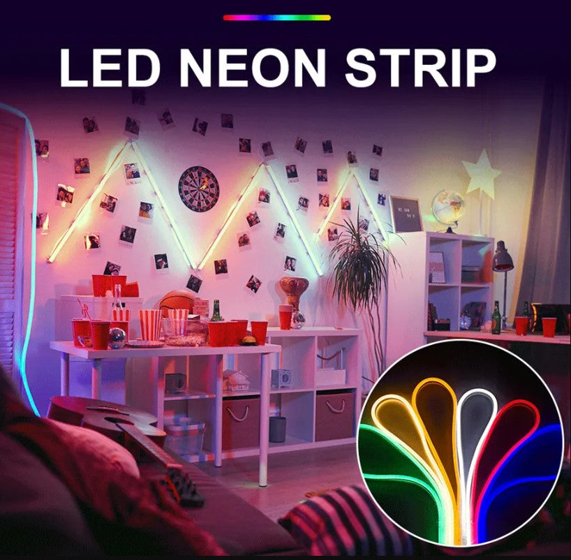 Banda LED neon flexibila 5m alimentare 220 V