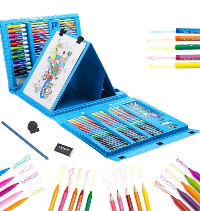 Set 208 piese, complet pentru pictură și desen, 3-12 ani