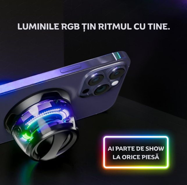 Boxa portabila Bluetooth  G200, 5W, prindere MagSafe & inel magnetic, suport telefon 2 in 1, lumini RGB