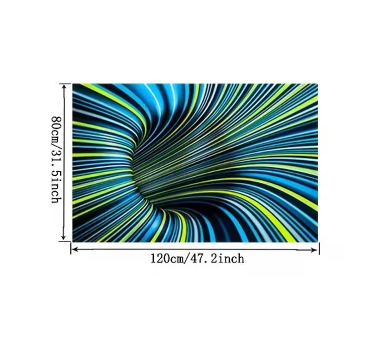 Covor 3D 80 x 120 cm, lavabil, antiderapant, blue cyclone