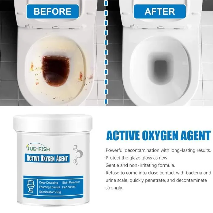 Solutie pentru conducte, Jue-Fish, 250ml, activ oxigen, alb, 10.5x8cm