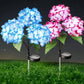 Set 2x Lampa Solara Decorativa Hortensie, 70cm, iluminare LED, IP66, panou solar integrat