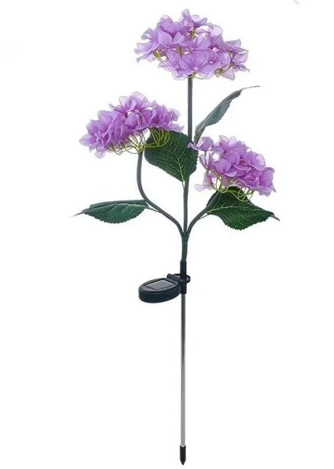 Set 2x Lampa Solara Decorativa Hortensie, 70cm, iluminare LED, IP66, panou solar integrat