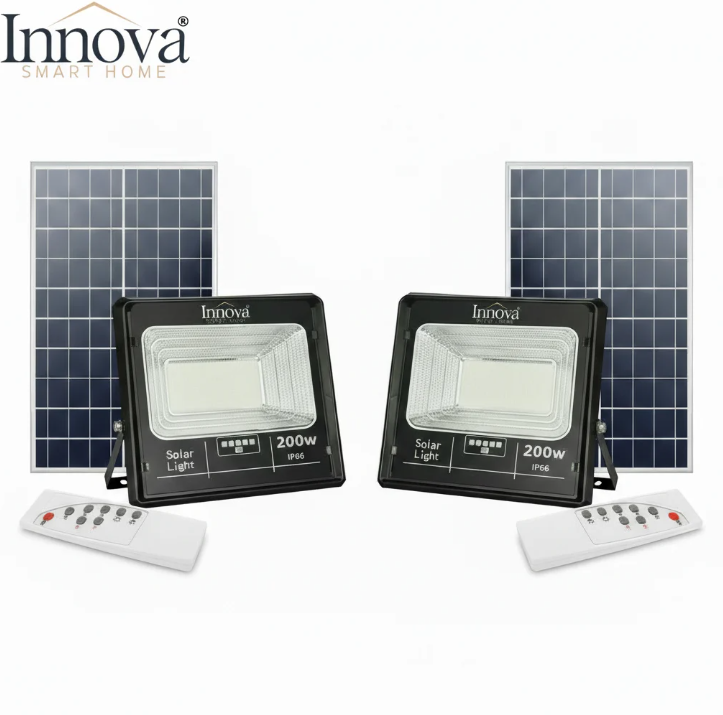 Proiector Solar Innova 200W , IP66 , Indicator Batarie , Telecomanda , 6500k