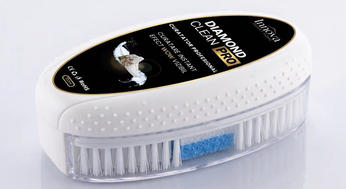 Set 2x Diamond Clean PRO – Curățător profesional pentru încălțăminte, cu perie și burete integrat