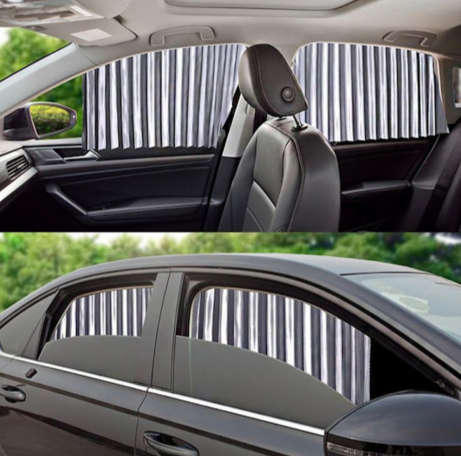 Set 4 x parasolar auto retractabil, geamuri laterale, gri