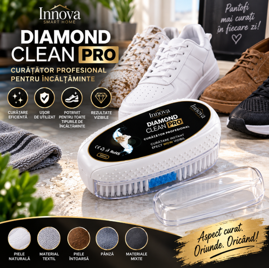 Set 2x Diamond Clean PRO – Curățător profesional pentru încălțăminte, cu perie și burete integrat