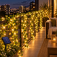 Ghirlanda solara decorativa 12 m 100 LED model frunze verzi. PANOU SOLAR