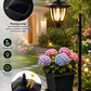 Lampă solară decorativă cu ghiveci integrat – lumină alb caldă