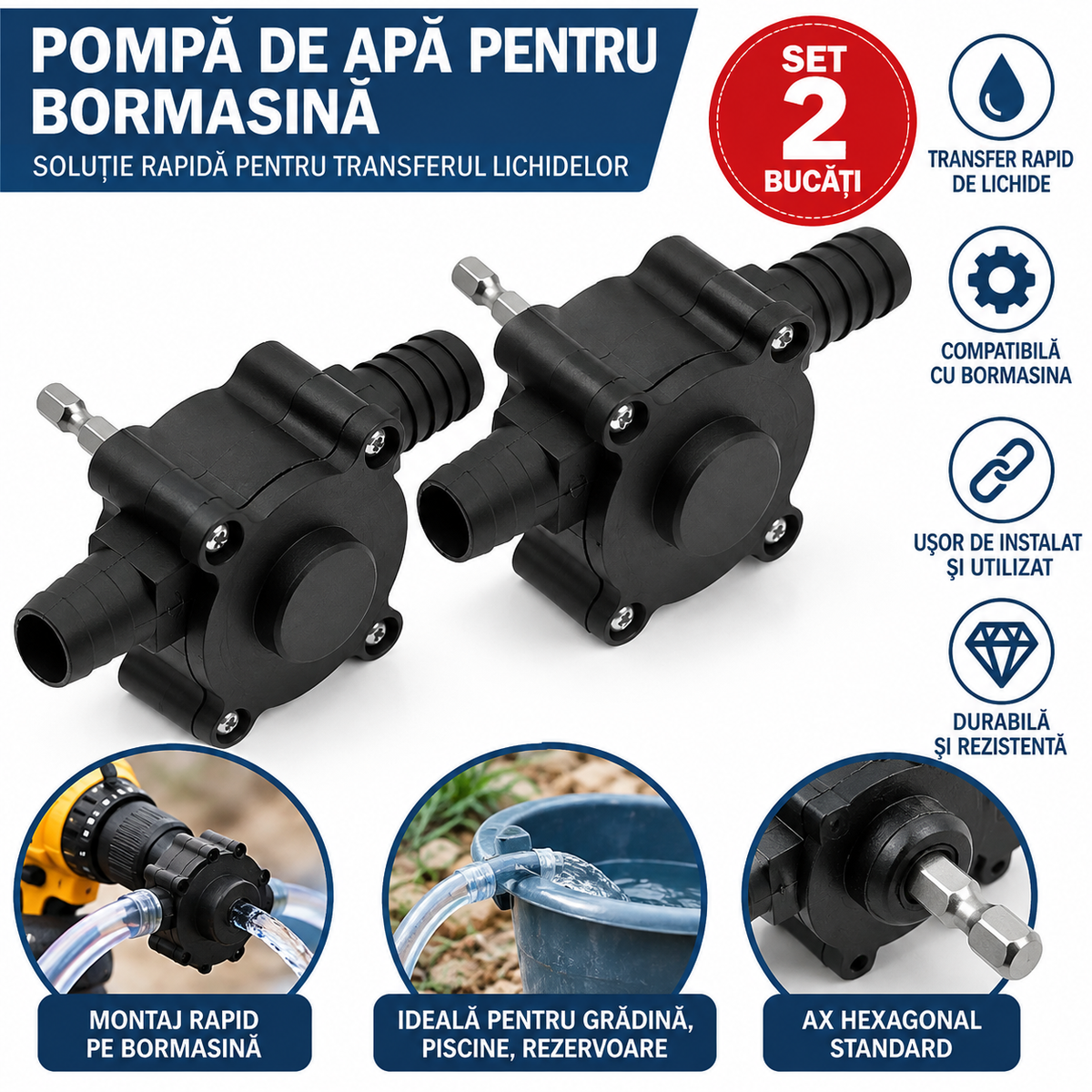 Pompa transfer lichide pentru bormasina