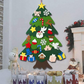 Brad decorativ Craciun cu 25 de ornamente din fetru