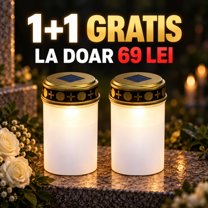 Set candele solare, efect lumanare,0.1W, cu tarus, PP