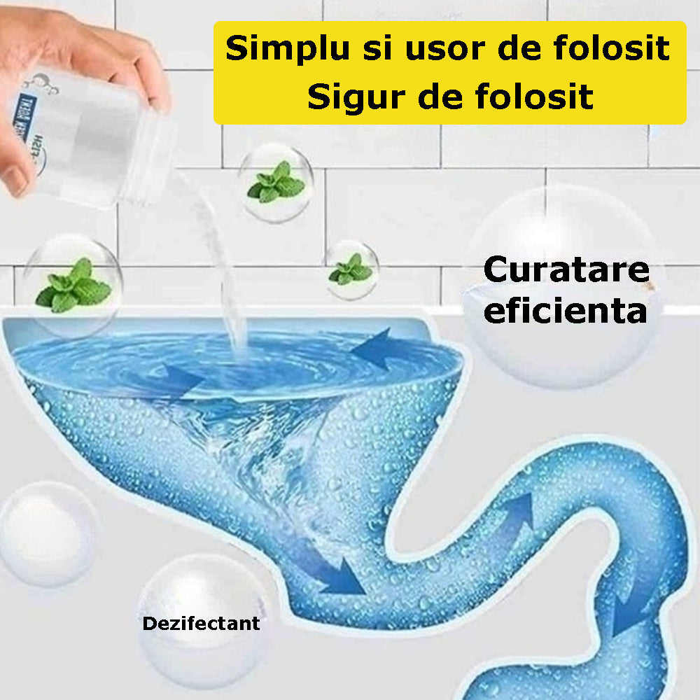 Solutie pentru conducte, Jue-Fish, 250ml, activ oxigen, alb, 10.5x8cm