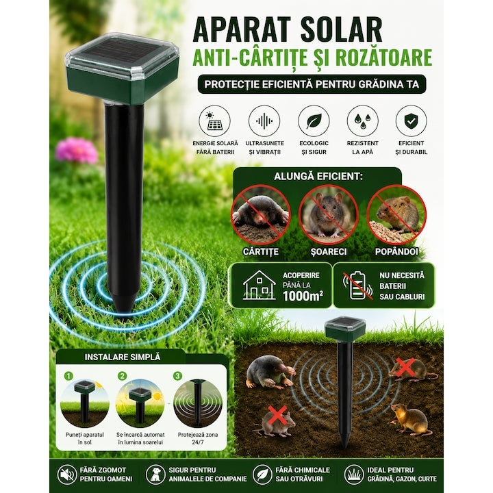 Dispozitiv solar anti cârtițe Square