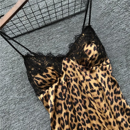 Set Pijama Dantela Leopard , 4 Piese