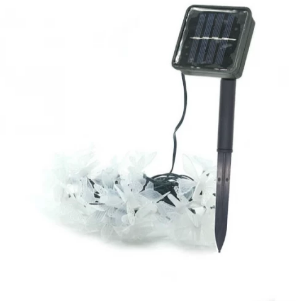 Instalatie solara 50 LED Fluturi- Alb rece / Alb alb