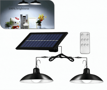 Set panou solar cu becuri LED cu aplica, telecomanda - 1 sau 2 LED-uri