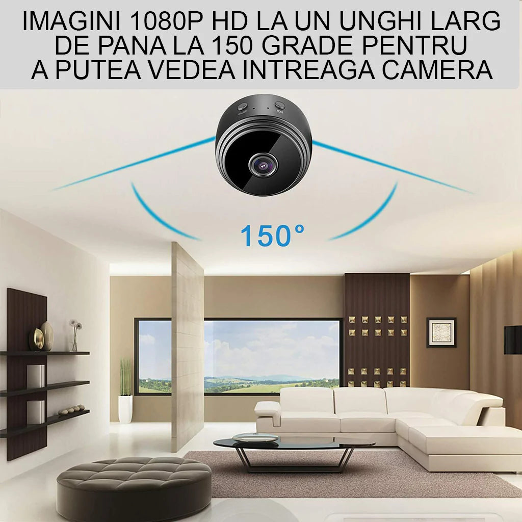 Camera Video Wi-Fi 1080p HD WIDE 150 cu conectare la Telefon