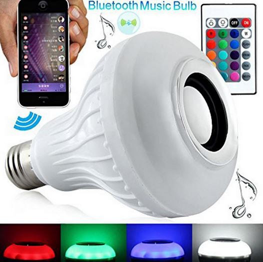 Bec bluetooth LED cu boxa, jocuri de lumini si telecomanda