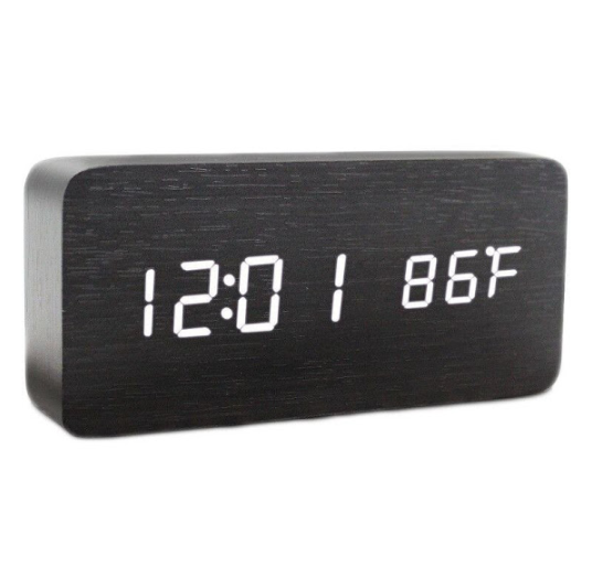 Ceas digital din lemn 862-VST cu LED si alarma