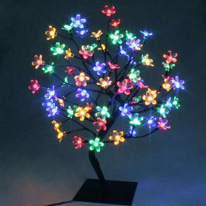 Copac decorativ cu flori de cires, 28 LED