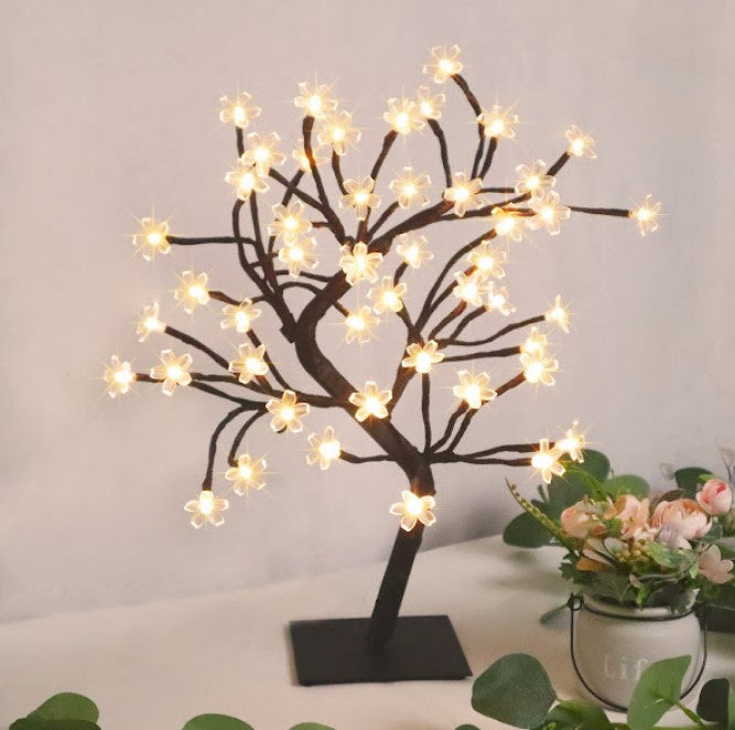 Copac decorativ cu flori de cires, 28 LED