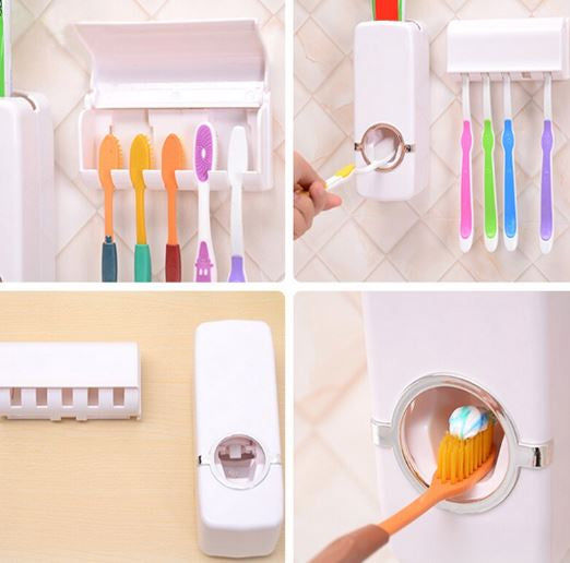Dozator de sapun cu senzor de miscare + Dozator pasta de dinti cu suport de periute