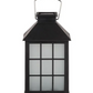 Lanterna Solara LED cu Efect Flacara Plastic Negru 10x10x20 cm