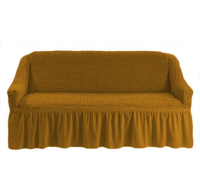 Husa elastica cu volane pentru canapea cu 3 locuri