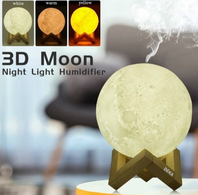 Lampa de veghe cu umidificator, Luna DEKA Moon 3D, 880 ml