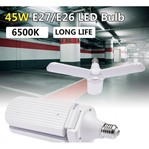 Lampa LED cu 3 brate mobile ajustabile, E27 6500K 45W, Alb Rece