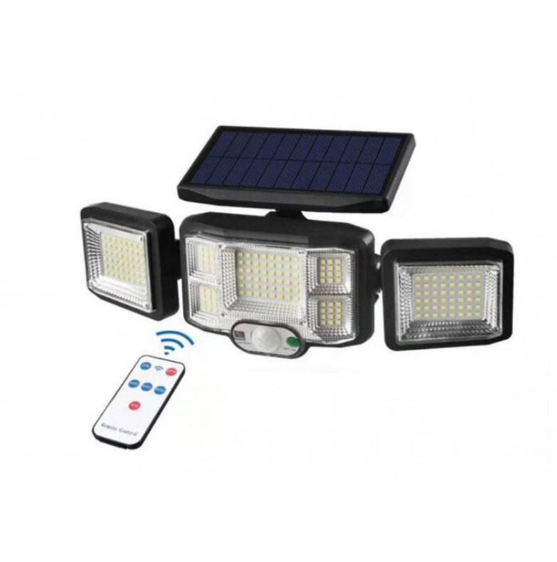 Căutare - Lampa solara Tripla 192 LED cu senzor de miscare si telecomanda JD-2192