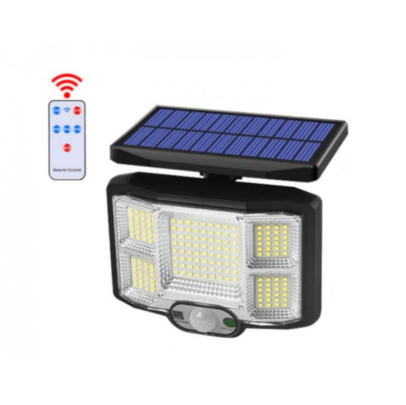 Lampa Solara cu telecomanda, 5 Celule, 168 LED, senzor miscare, JD-2168