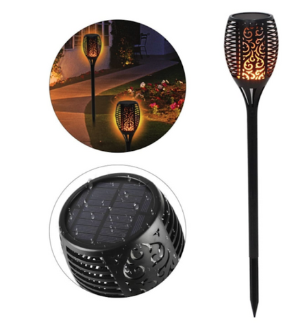 Set lampi solare tip torta cu efect flacara