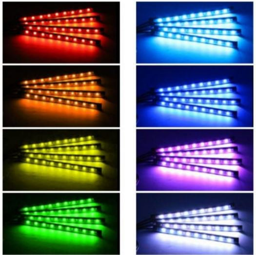 Lumini ambientale auto Kit interior LED RGB cu telecomanda