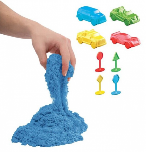 Set creativ cu nisip kinetic si forme, ArtSand Cars, 3+ Albastru