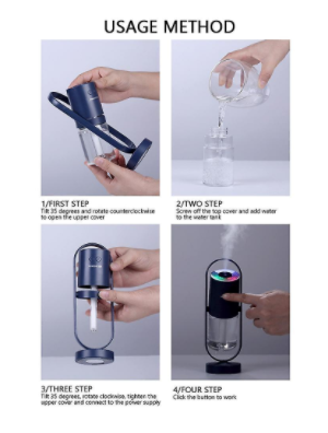 Magic Shadow USB Umidificator de aer pentru acasă cu purificator de aer